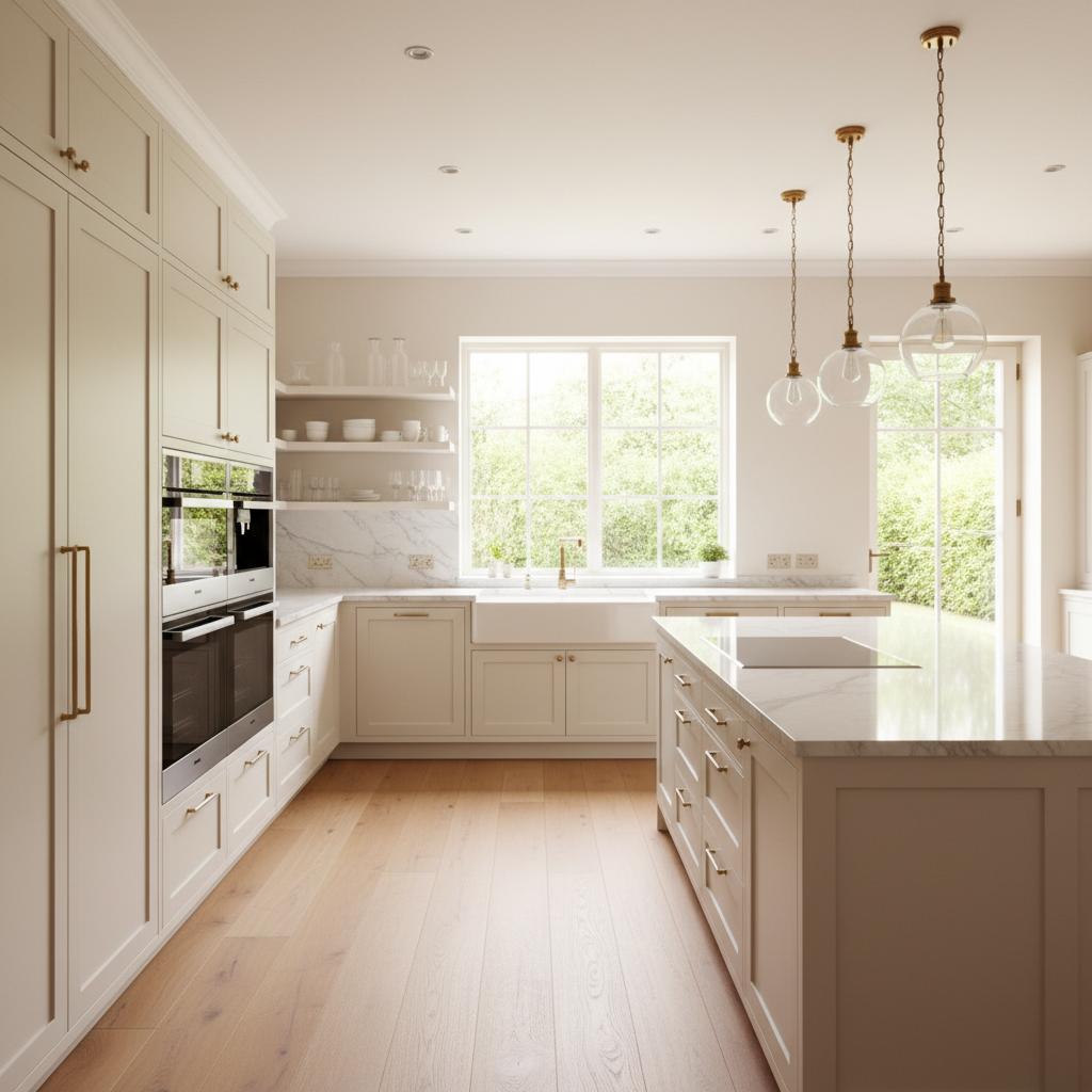 Upscale kitchen with integrated premium appliances